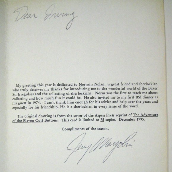 Sherlock Holmes Limited Edition Card Adventure Eleven Cuff Buttons 1995 Pudim - Picture 6 of 7